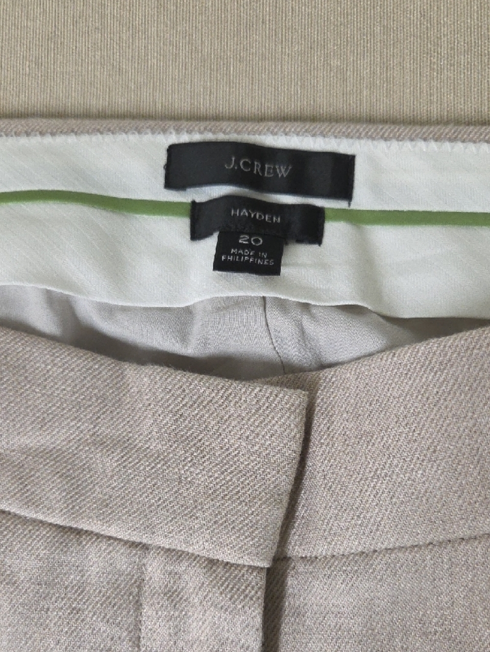 J. Crew Light Taupe Wide-Leg Linen Cropped Pants Size 20 PLUS - Picture 2 of 7